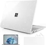 Mektron Glitter Case for Microsoft Surface Laptop 13.8-inch Touchscreen 2024 (7th Edition) Lightweight Scratch-Resistant Cover for 13.8" Surface Laptop 7, Sparkly Clear