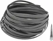 Rattan Furniture Fixing Kit (Contains Weaving Tool), Wicker Repair Material, Grey Flat Plastic Woven Material for for Knit and Repair Rattan Chair Table Basket-70m (220 ft) (Gray)