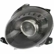 FIAT 500 2012-2016 LEFT DRIVER BLACK HEADLIGHT HEAD LIGHT LAMP FRONT NEW W/BULBS (for: Fiat)