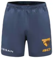 Hawthorn Hawks AFL Mens Steel Training Shorts Sizes S-5XL BNWT