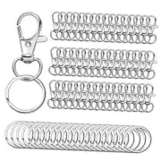 100PCS Swivel Snap Hooks with Key Rings, 50Pcs Key Chain Clip Hooks and Silver
