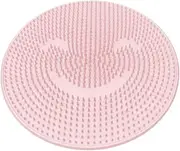 Lazy Silicone Bath Massage Cushion Brush,Non-Slip Back Massage Pad,Bathroom Wash Foot Mat Exfoliating Dead Skin Foot Brush Shower Room Non-Slip Mats with Suction Cup (Pink)