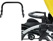Baby Stroller Bumper Bar Armrest Handle Crossbar Accessories Just for Bugaboo Bee 3 / Bee 5 / Bee 6 with Black PU Leather Handle Cover, Adjustable Angle