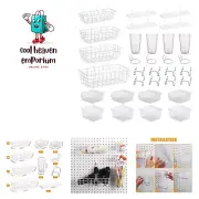 32 Pieces Pegboard Baskets Peg Board Rack Pegboard Bins Peg Board Cups with H...