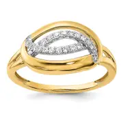 Solid 14k Yellow Gold Polished Simulated CZ Oval Ring