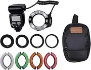 Professional YN14EX II Macro Ring Flash Light Kit with Large Size LCD Display Adapter Rings Color Temperature Filters Hot Shoe Mount Support M/TTL Flash for DSLR Cameras ALKOY