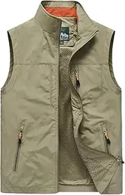 [AKTQL88] Men's Multi-Pocket Vest Outdoor Casual Fishing Gilet Sleeveless Breathable Jacket Multifunctional Photography Vest