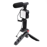 Cell Phone Video Kit Tripod+LED Light+Microphone+Controller for Vlog Recording