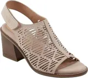 Earth Women’s Aurara Stacked Block Heel Dress Sandals, Beige, 8M