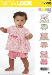 New Look R10099 Babies' Dresses w Short Sleeves & Bloomers Sz NB-L UNCUT N6628