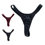 G-String Women Thongs Minimalist Patent Leather Sexy Solid Color Underwear