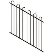 ProtectorAl 0350-1200W x 1200H Satin Black Loop Top Pool Fence Panel Raked 16-30º