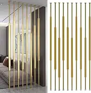 Wall Partition Post Room Divider, Metal Frame Separator Fence, Floor to Ceiling Separation Divider Column, Privacy Screens with Adjustable Height Feet, No Drilling(10pcs,165cm/64.9in/5.41ft)