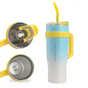 40oz Insulated Stainless Steel Tumbler with Handle and Straw