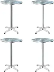 Gardeon 4pcs Outdoor Bar Table Furniture Adjustable Aluminium Cafe Table Round