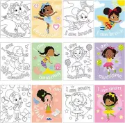 Tatuo 6 Pieces Black Girl Pre Drawn Canvas for Painting 8 x 10 Inch Pre...