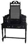 Mahogany Make-Up Vintage Mirror Table Vanity Console Table Antique