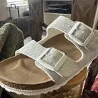 Birkenstock New w/ Box Arizona white custom Birkibuc Regular Width - Size 36