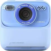 Kids Camera Instant Print, Dual-Lens 48MP Digital Camera for Boys Girls, 1080P HD Video, 2.4in Screen, Selfie Cam with 32GB Card, 2 Rolls Printer Paper (Blue)