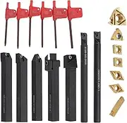 7pcs 12mm Shank Lathe Boring Bar Turning Tool Holder Set with Carbide Inserts Boring Tool