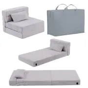 Folding Sofa Bed Floor Mattress for Kids with Pillow, Toddler Washable Foldin...