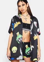 [Dolls Kill x Looney Tunes] Tooning In Boxer Lounge Set