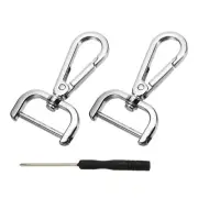 Detachable Snap Hook, 1 Inch Swivel Clasp for Purse (2 Pack, Silver White)