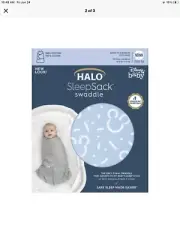 HALO® SleepSack® swaddle 100% cotton, Disney Baby confetti Mickey blue, small