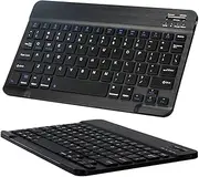 Rechargeable Portable Bluetooth Keyboard – Compatible with Android, iOS, iPad, Windows, Tablets, Smartphones – Lightweight Slim Wireless Keyboard, 10 Inches (Black)