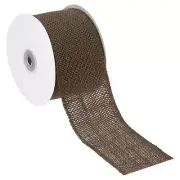3" Wide 10 Yards Burlap Fabric Ribbon Jute Crafts Roll Wrapping Brown