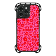 iPhone 16 Pro Max Ultra Bounce Case MagSafe Compatible Pink Red Flowers Hearts Eyes Peace "It's Alright" Floral Pattern