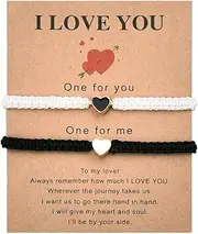 [YangQian] Valentines Day Gifts for Couple Matching Heart Bracelets for Him Her Anniversary Birthday Gifts for Bpyfriend Gf Husband Wife