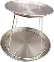 Yajuyi Round Seafood Tray Stand 2 Tier for Food Display, Shallow Dish