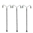 3pcs Model Railway Two-heads HO OO Gauge 1:75 Lattice Mast Lamp Track Light