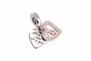Pandora Two-Tone Freehand Heart Dangle Charm #788693C01