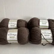 Willow Burrow Yarns Bulky Wool Blend Yarn “Fireplace” Lot of 4 READ