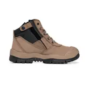Mongrel 461060 Zipsider Scuff Cap Safety Steel Toe Work Boots - Stone