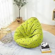 Lukery Bean Bag Chair Cover, Stuffed Animal Storage Bean Bag Chair Cover Kids Adults(No Filler), Watermelon Print Indoor Bean Bag Covers Sofa Gaming Storage Bag Lazy Lounger (90x110cm,Green)