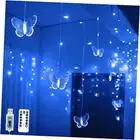 Butterfly Curtain Lights 96 LED Twinkle Fairy Lights 8 Modes String 13ft Blue