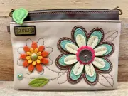 Chala Flowers Vegan Leather Crossbody Purse 8" x 6"