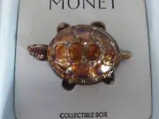 MONET "Gold Turtle" Collectible Enamel Keepsake Trinket Box * New In Box *
