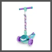 Jetson Kids Trike Scooter LED Lights Folding Disney 3 Wheel Mermaid Green/Voilet