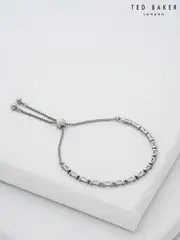 Ted Baker Silver Tone Isela Crystal Baguette Slinky Adjustable Bracelet (E76510) | $92
