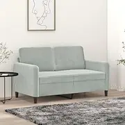 Living Room Sofa 2-Seater Sofa Light Grey 120 cm Velvet