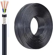 328ft RVVP 3‐Core Shielded Signal Cable – 0.15–2.5 Mm², 30/60/100 M (98.4/196.8/328 Ft), Dual Shielded Aluminum Foil & Tinned Copper, Oxygen-Free Cu, Security & LED Applications(328ft(100m),3C-0.5mm2)