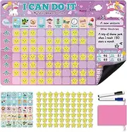 Magnetic Reward Chart/Good Behaviour/Responsibility/Housework Reward/Obvious Chart with Insertable Pen, Behavior Tile and Star Tile 44 * 30cm (Pink)