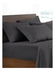 [Logan and Mason] Flannelette Sheet Set in Charcoal
