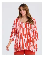 [Taking Shape] Polly Pintuck Natural Top Print