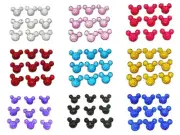 50 Flatback Resin Dotted Rhinestone Gems Mouse Face 14X12mm Color for Choice