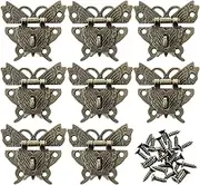 BEZANU Butterfly Hasp Latch, 8pcs Vintage Butterfly Box Clasp for Jewelry Box, Wooden Cabinet (5cm/2in)